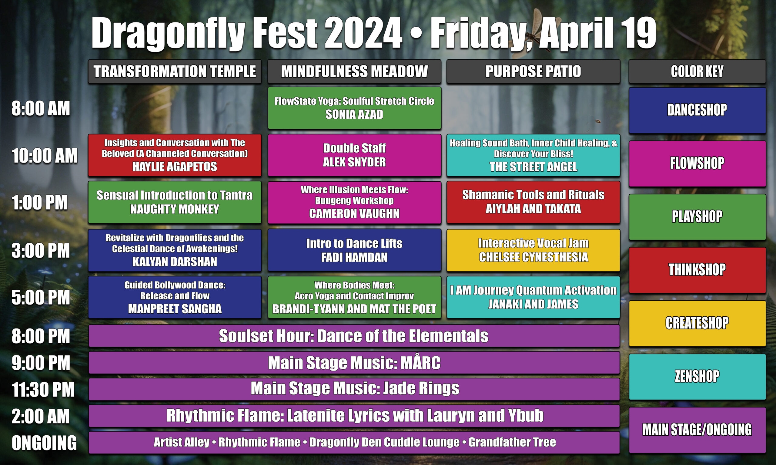 Dragonfly Fest 2024 Schedule - Friday