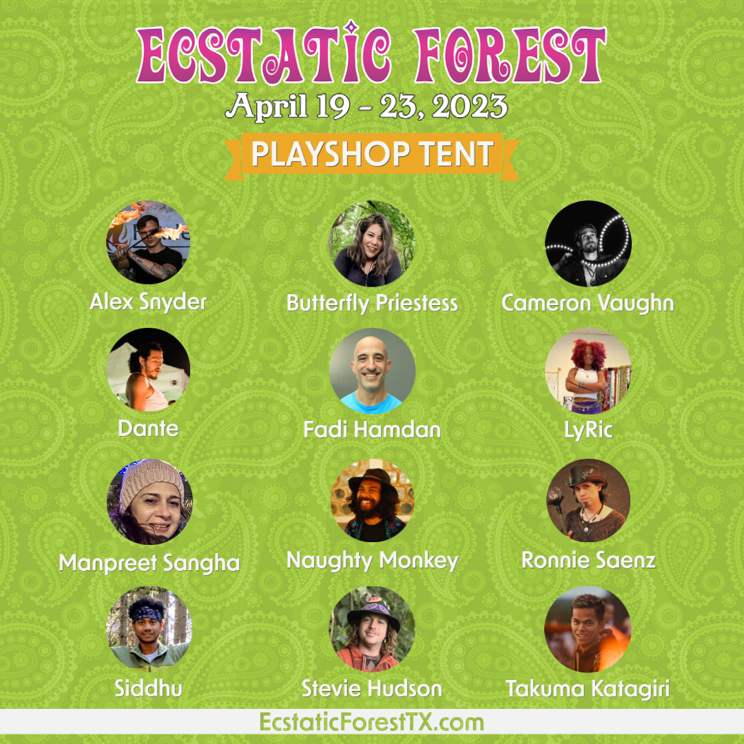 Ecstatic Forest 2023 Programming - Playshop Tent