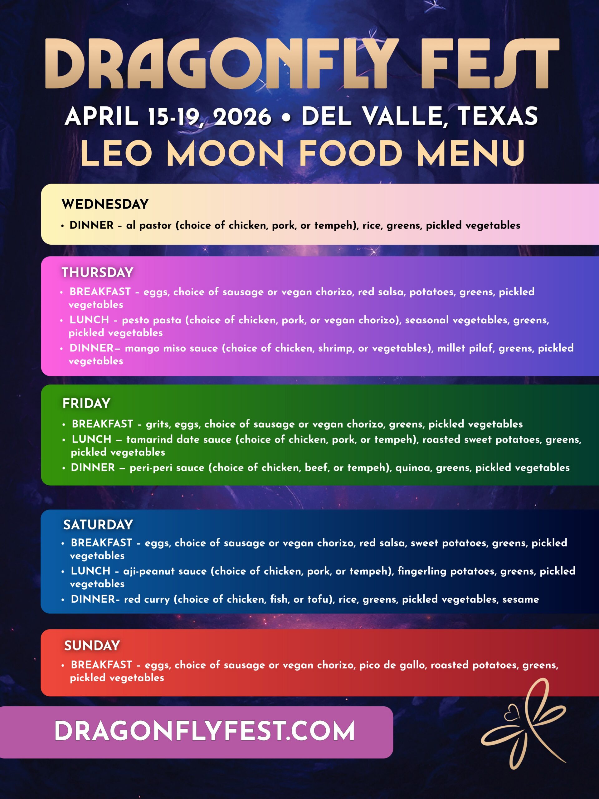Dragonfly Fest 2026 Food Menu